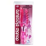 Vibrador Jelly Duplo Prazer – 26,7 x 2,5 cm – Cor Rosa Embalagem