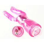 Vibrador Jelly Duplo Prazer – 26,7 x 2,5 cm – Cor Rosa Compartimento de Plilhas