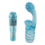 Vibrador Mini Rocket – Estimulador Ponto G – 13 x 3 cm – Cor Azul - Compartimento de Pilhas