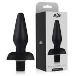 Plug Cônico 2 com Vibrador 12 Velocidades – 12 x 4,5 cm – Cor Preto - Embalagem